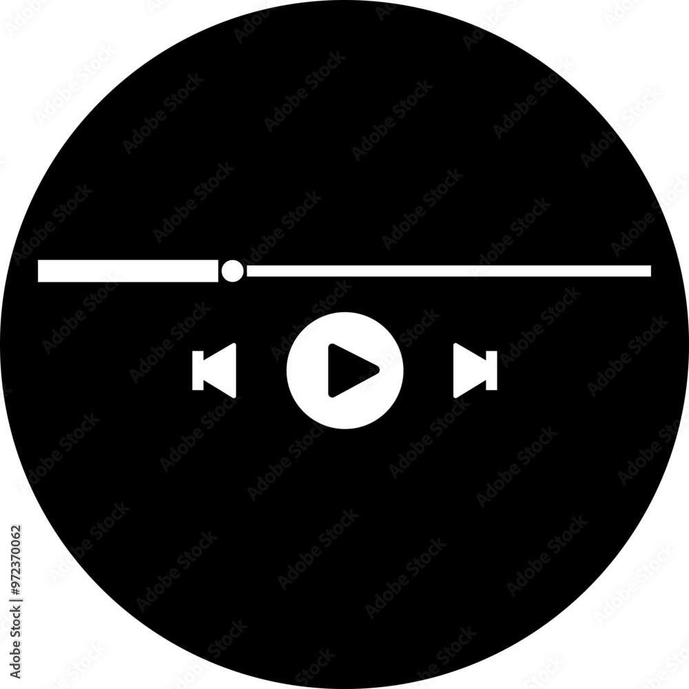 Poster music or video play bar icon. audio player for songs or podcast playlist. player button vector isola