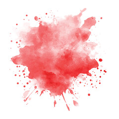 Modern pink watercolor splash on white background