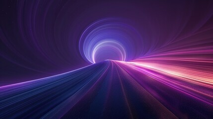 A vibrant abstract tunnel of light, showcasing dynamic energy and movement, perfect for futuristic themes and digital designs. Product presentation background.