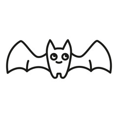 Bat halloween icon.Doodle sketch icon. Isolated on white background.Outline vector illustration.