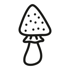 Mushroom fly agaric. A Halloween symbol. Halloween mushroom.Isolated on white background.Vector illustration.Doodle sketch icon. 