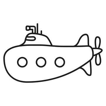 recommend clip art: Underwater boat.Submarine undersea.Submarine under water.Outline vector illustration.Isolated on white background.