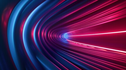 A vibrant digital tunnel illuminated by striking blue and pink light beams, creating a sense of movement and energy. Product presentation background.