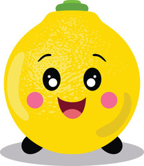 Funny happy lemon character mascot