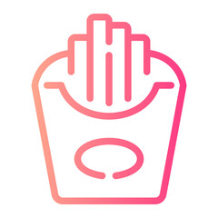 french fries Line Gradient Icon