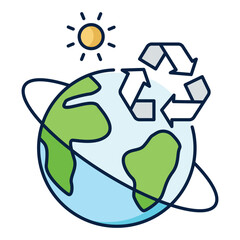 Resource reuse Icon Design. Represents Sustainability, Eco-Friendly Solutions, Conservation Efforts, Environmental Awareness. Vector icon with editable Stroke.