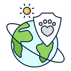 Wildlife Protection Icon Design. Represents Sustainability, Eco-Friendly Solutions, Conservation Efforts, Environmental Awareness. Transparent PNG.