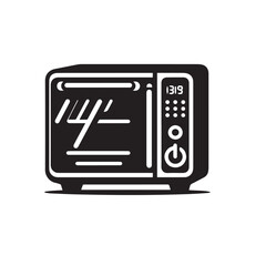 Fototapeta premium Microwave vector silhouette. Microwave vector logo, icon design black and white.