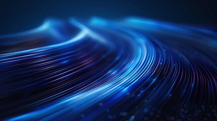 Abstract blue light wave motion with dynamic lines, creating an ethereal and futuristic background for various creative projects.