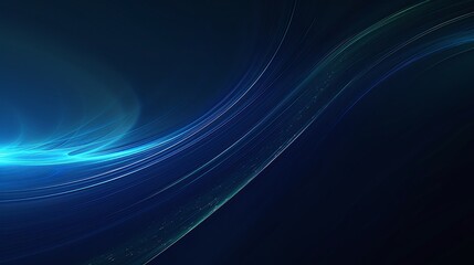 Fototapeta premium Abstract blue light waves create a captivating visual effect against a dark background, perfect for modern and tech-inspired designs. Product presentation background.