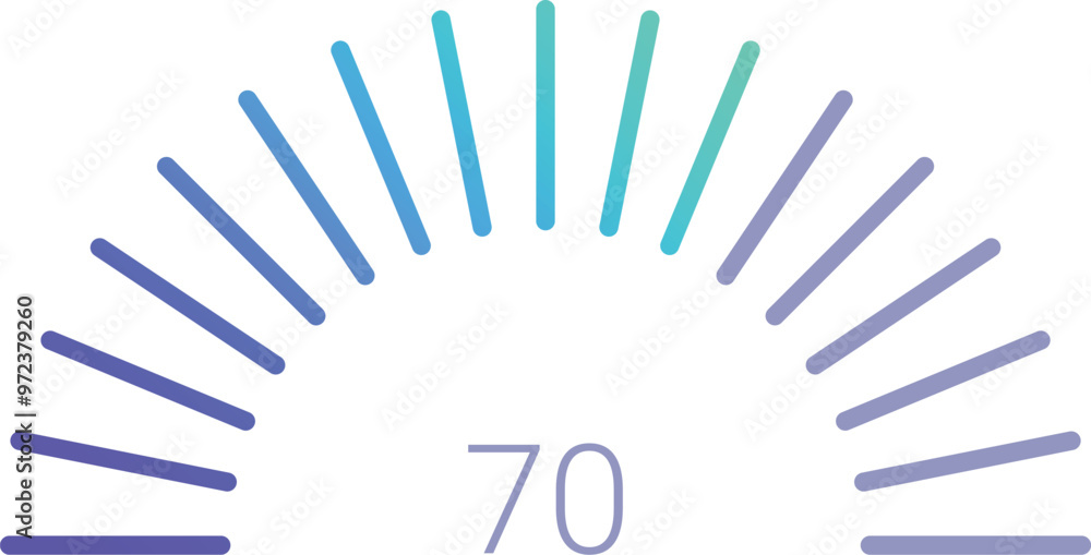 Poster minimalist loading bar is showing seventy percent completion on white background