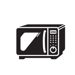 Fototapeta premium Microwave vector silhouette. Microwave vector logo, icon design black and white.