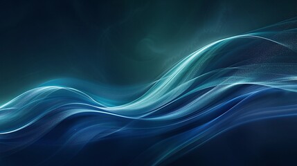 Fototapeta premium Abstract blue wave design with smooth flowing lines on a dark background. Perfect for backgrounds, textures, or digital art. Product presentation background.