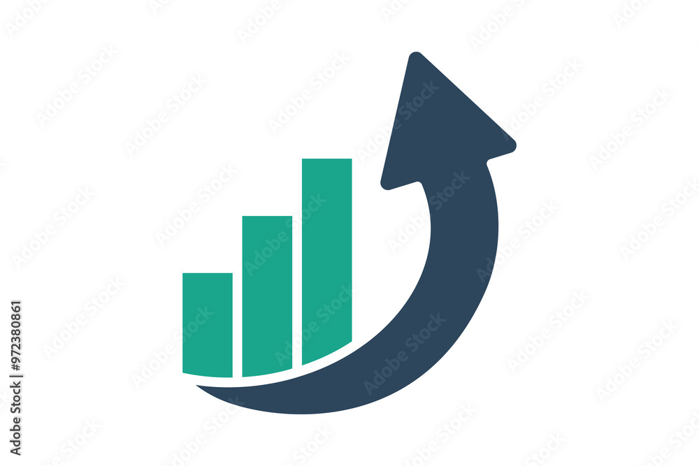 Aufkleber trends icon. solid icon style. chart with up arrow. icon related to swot. business elements vector i