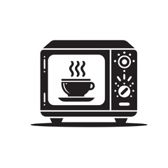 Microwave vector silhouette. Microwave vector logo, icon design black and white.
