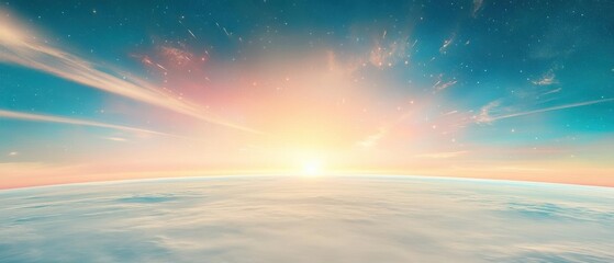 Naklejka premium A futuristic celebration in a space station orbiting Earth