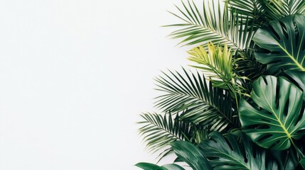  a tropical shrub plant on the left side of the picture, white background