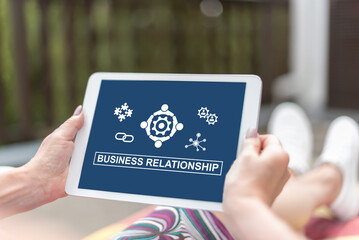 Business relationship concept on a tablet