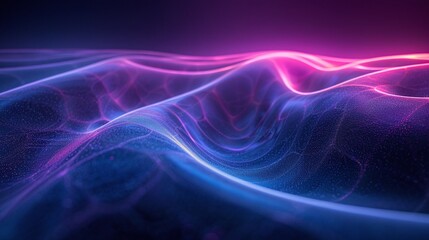 Fototapeta premium Abstract glowing waves in vibrant colors create a mesmerizing digital landscape, ideal for backgrounds and futuristic designs.