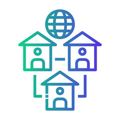 international communication  Line Gradient Icon