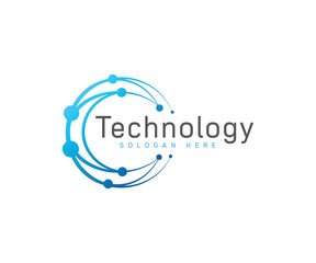 Technology logo design illustration