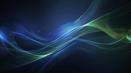 Fototapeta premium Abstract light waves in blue and green hues create a mesmerizing visual effect, perfect for backgrounds and graphic designs.