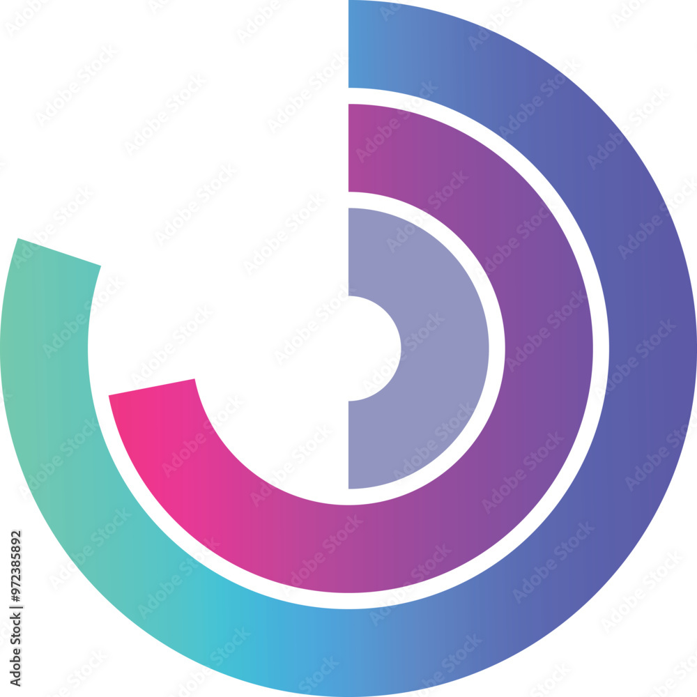 Poster abstract circle chart showing market share with gradient colors