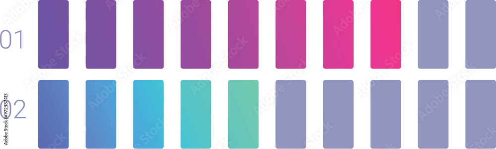 Poster gradient color scheme chart is representing data driven market trend analysis