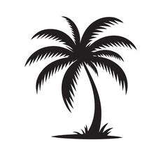 Fototapeta premium Palm tree vector design. Palm tree silhouette. Palm tree logo, icon, sign. Tropical Palm tree illutration.