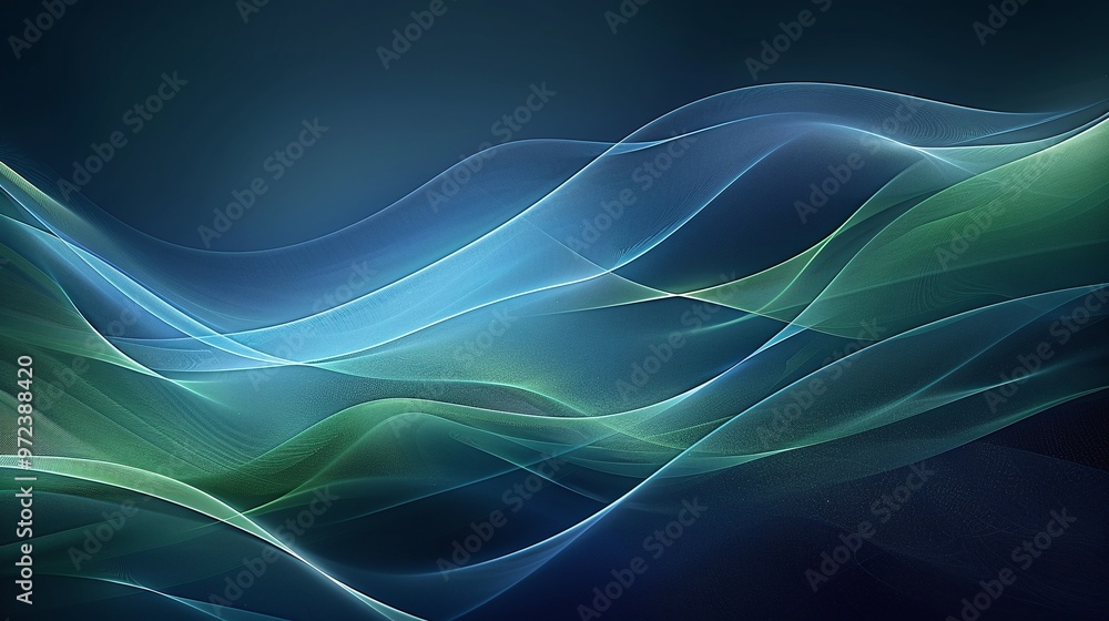 Poster abstract wave pattern with ethereal colors, creating a soothing and serene visual that evokes tranqu