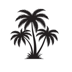 Palm tree vector design. Palm tree silhouette. Palm tree logo, icon, sign. Tropical Palm tree illutration.