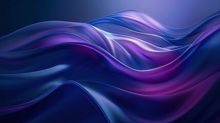 Abstract wave pattern with smooth gradients in shades of blue and purple, creating a calming and fluid visual effect.