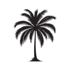 Obraz premium Palm tree vector design. Palm tree silhouette. Palm tree logo, icon, sign. Tropical Palm tree illutration.