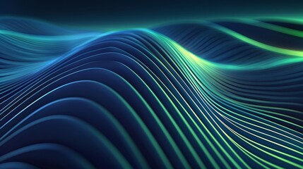 Naklejka premium Abstract wave pattern with vibrant colors, creating a sense of depth and movement in a digital landscape.