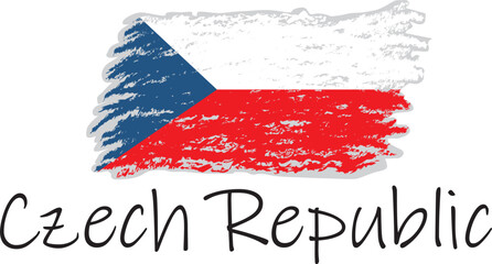 Czech Republic country flag concept with grunge design suitable for a logo icon design