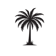 Palm tree vector design. Palm tree silhouette. Palm tree logo, icon, sign. Tropical Palm tree illutration.