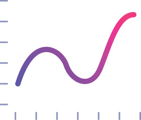 Colorful line chart is fluctuating, showing market volatility and growth