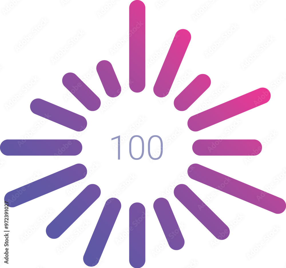 Poster circular loading bar is reaching 100 percent completion