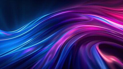 Naklejka premium Abstract waves of blue and pink light create a mesmerizing visual effect, suitable for backgrounds and design projects.