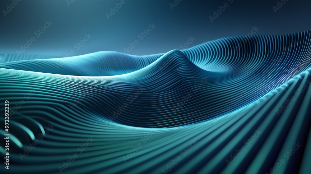 Poster abstract waves of light gently flow across a smooth surface, creating a serene and captivating digit