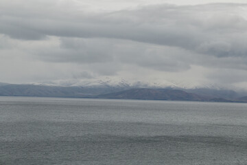 Armenia, lake Sevan, view from the mountain