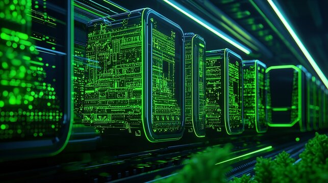 Close-up of electric vehicle fleet in futuristic city solar-powered infrastructure renewable energy efficient public transport green urban planning