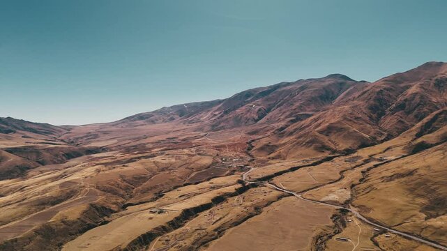 Provincial Route 207 winding through the towering Andes Mountains, in Tucum&aacute;n, Argentina.