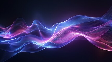 Obraz premium Colorful light waves flowing smoothly, creating a dynamic and modern abstract background for various digital designs. Product presentation background.