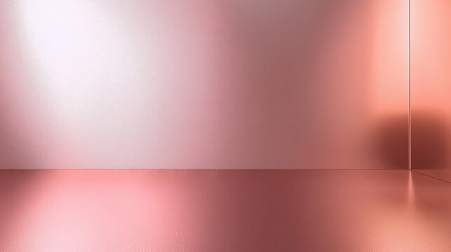 Eleganter, leerer Raum in Zartrosa. Perfekter Hintergrund f&uuml;r Werbetexte und Produktpr&auml;sentationen. Minimalistisches Design mit weicher Atmosph&auml;re
