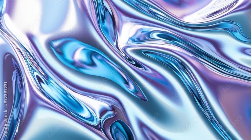 Poster mesmerizing abstract background featuring a liquid metal texture flowing in colorful swirls, creatin
