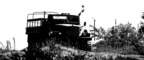 MILITARY VEHICLE - Old Russian truck at the shows of military enthusiasts