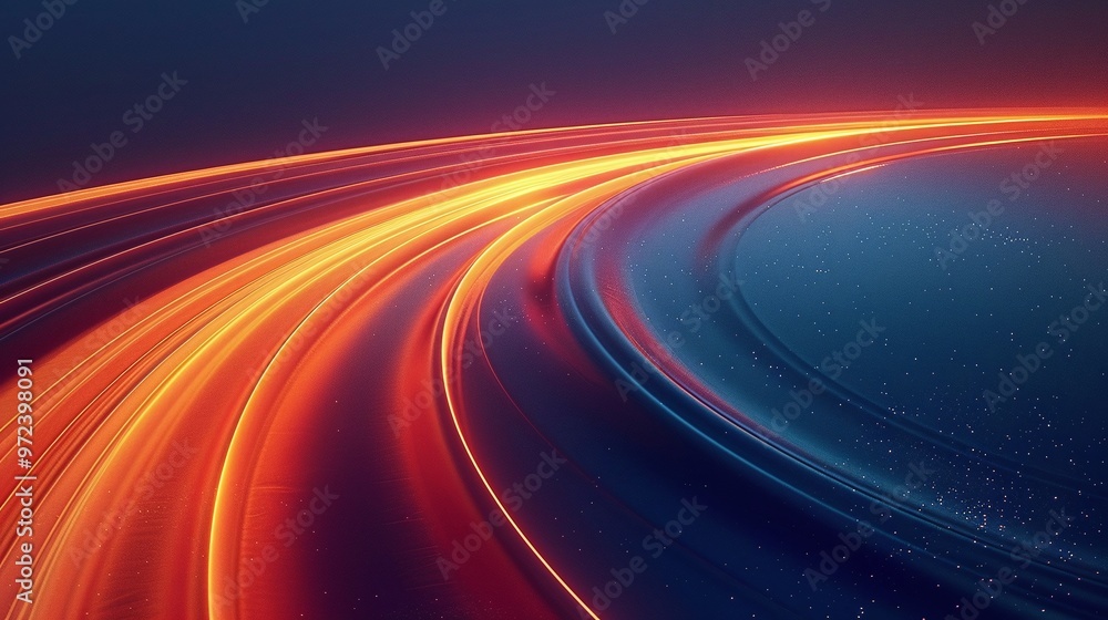 Poster dynamic abstract light trails create a vibrant illusion of motion and energy against a dark backgrou