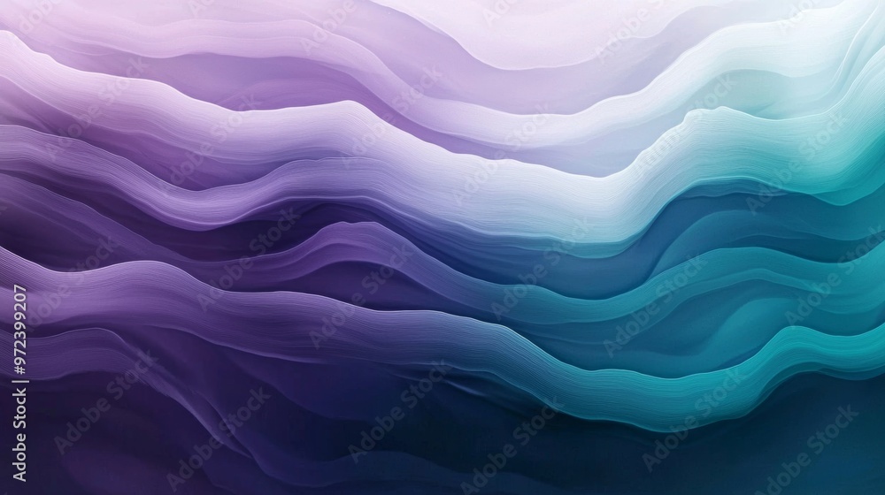 Poster abstract background with smooth lines in blue and purple colors blending together, creating a sense 