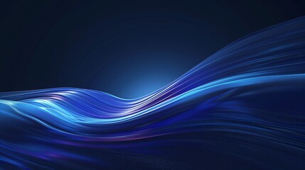 Obraz premium Dynamic blue wave abstract background with smooth gradients, creating a serene atmosphere for use in digital designs and presentations.